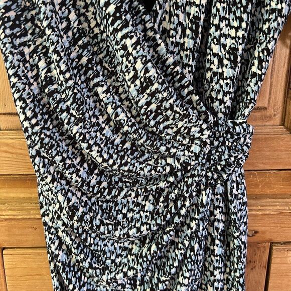 Ann Taylor Small Blue‎ White V-Neck Wrap Dress - Picture 4 of 8